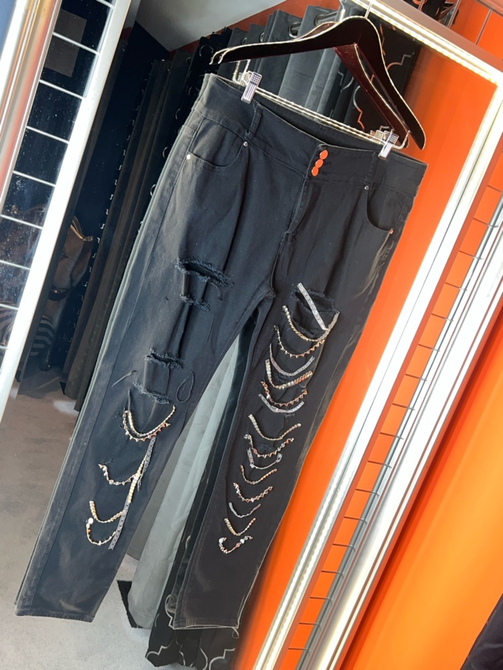 Rockstar Energy Rhinestone & Studded Distressed Black Skinny Jeans 💎🖤